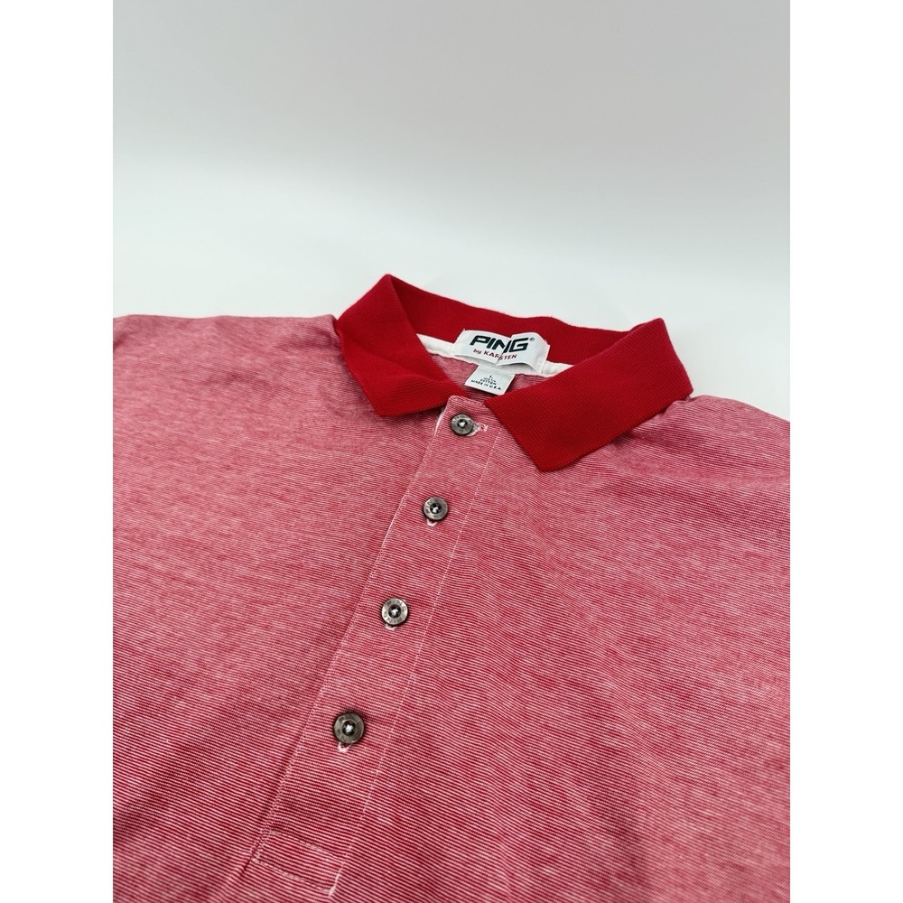 VNTG PING By Karsten Heather Red Made In USA Golf Polo Mens XL